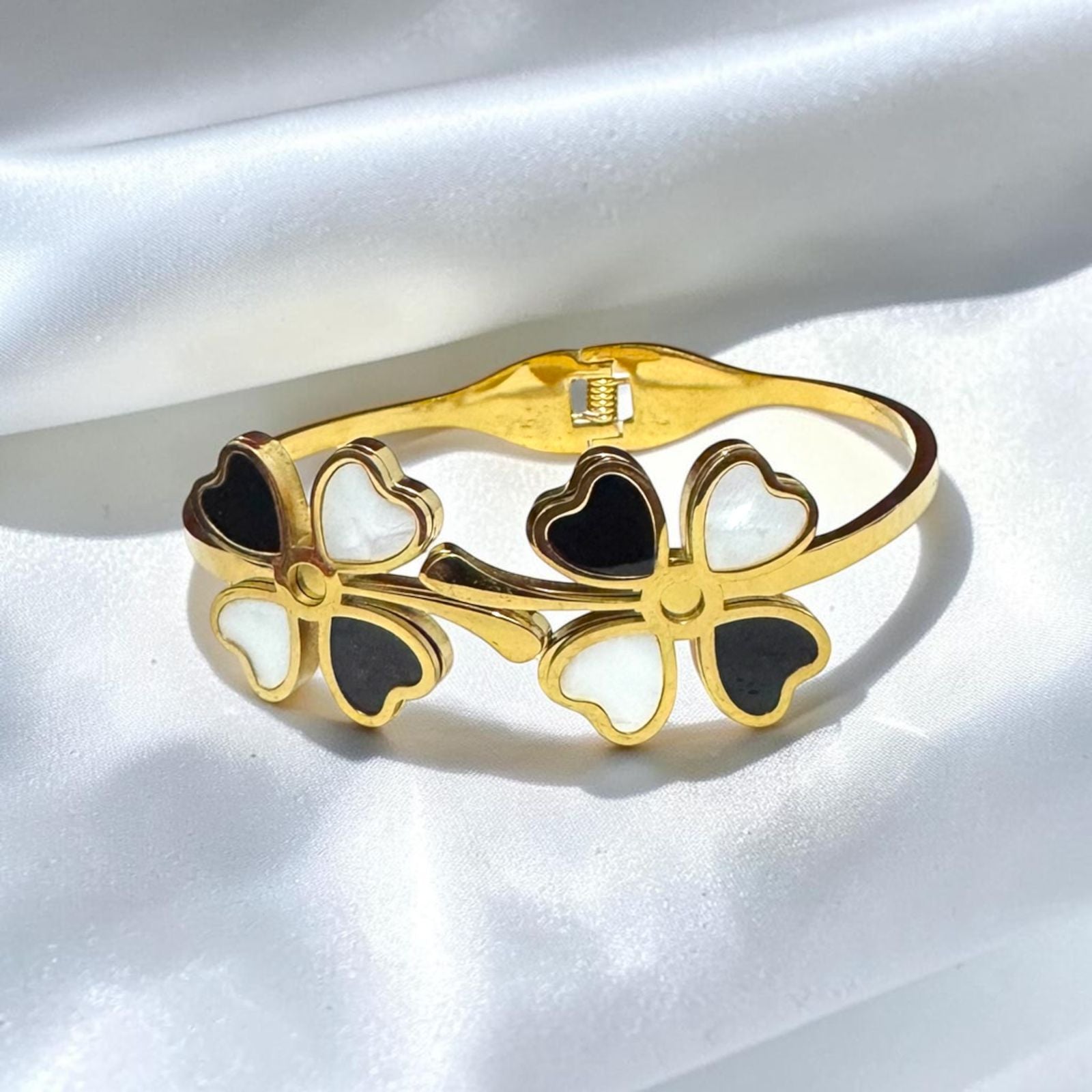 Black & White Floral Bangle