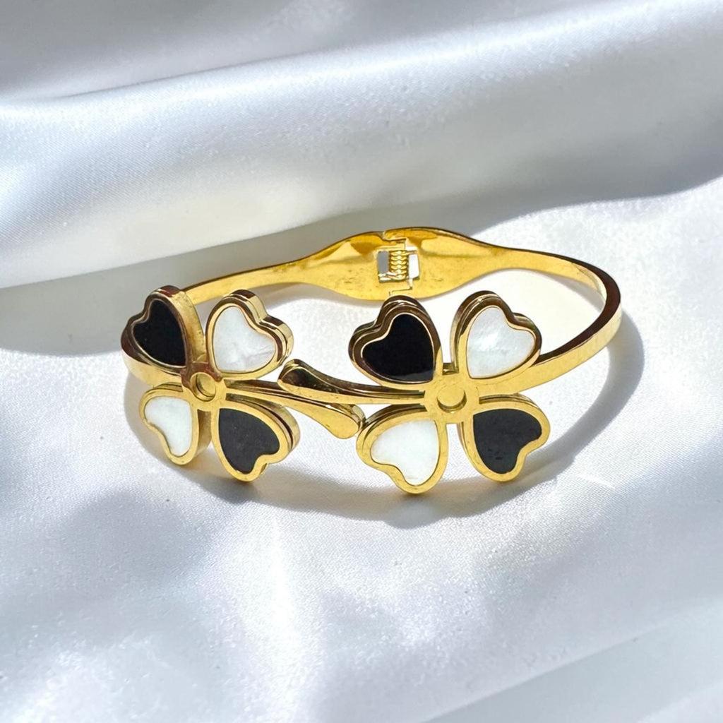 Black & White Floral Bangle
