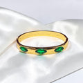 Green Eyedrops Gold Bangle