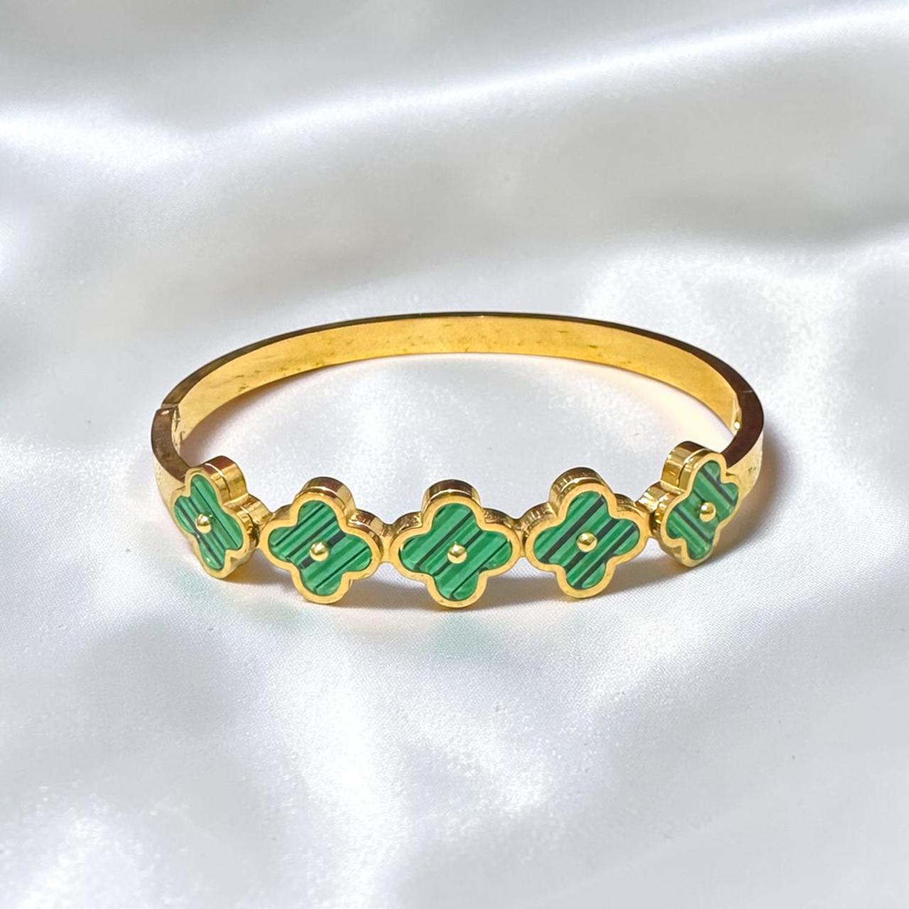 Light Green Flowers Bangle