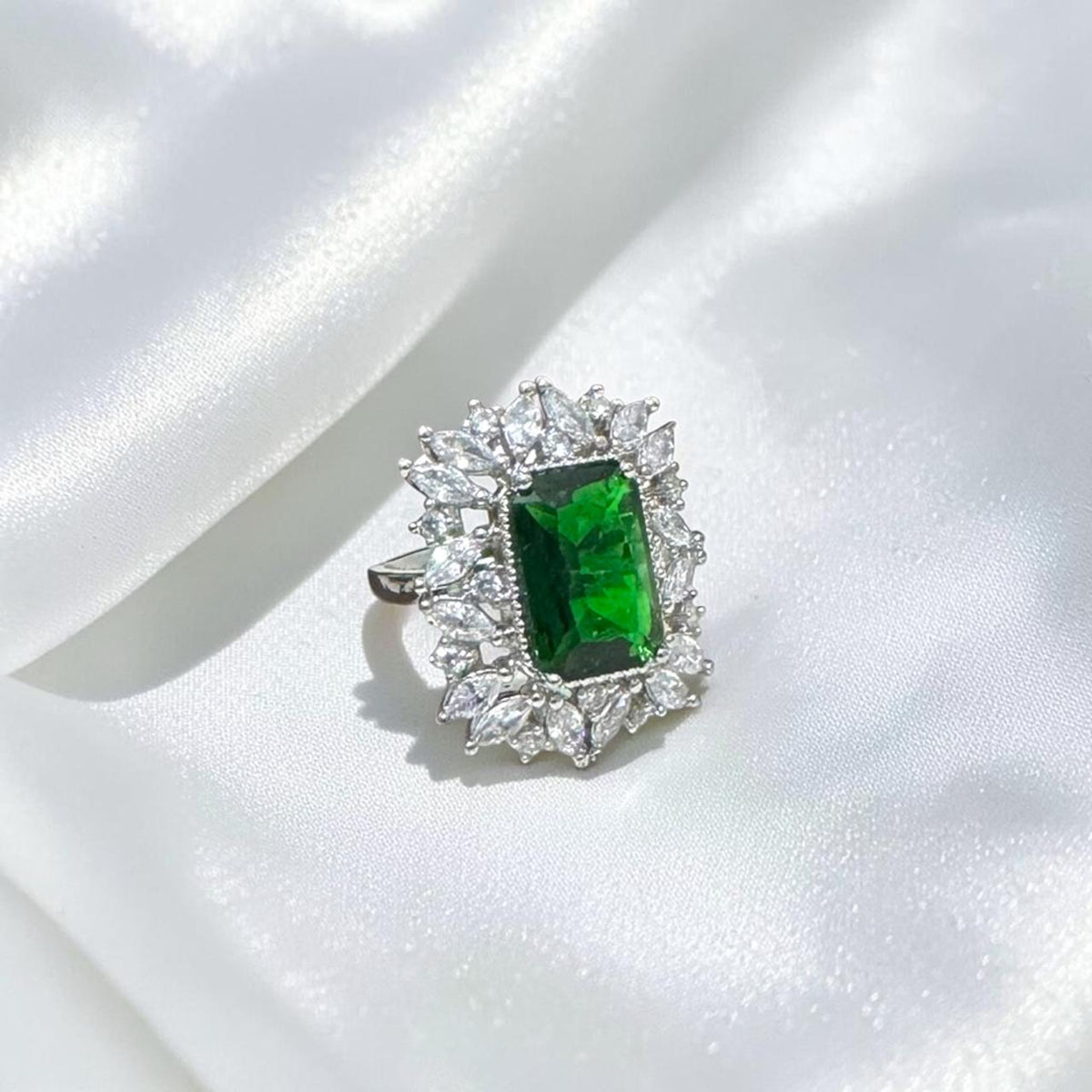 Emerald Press Statement Ring