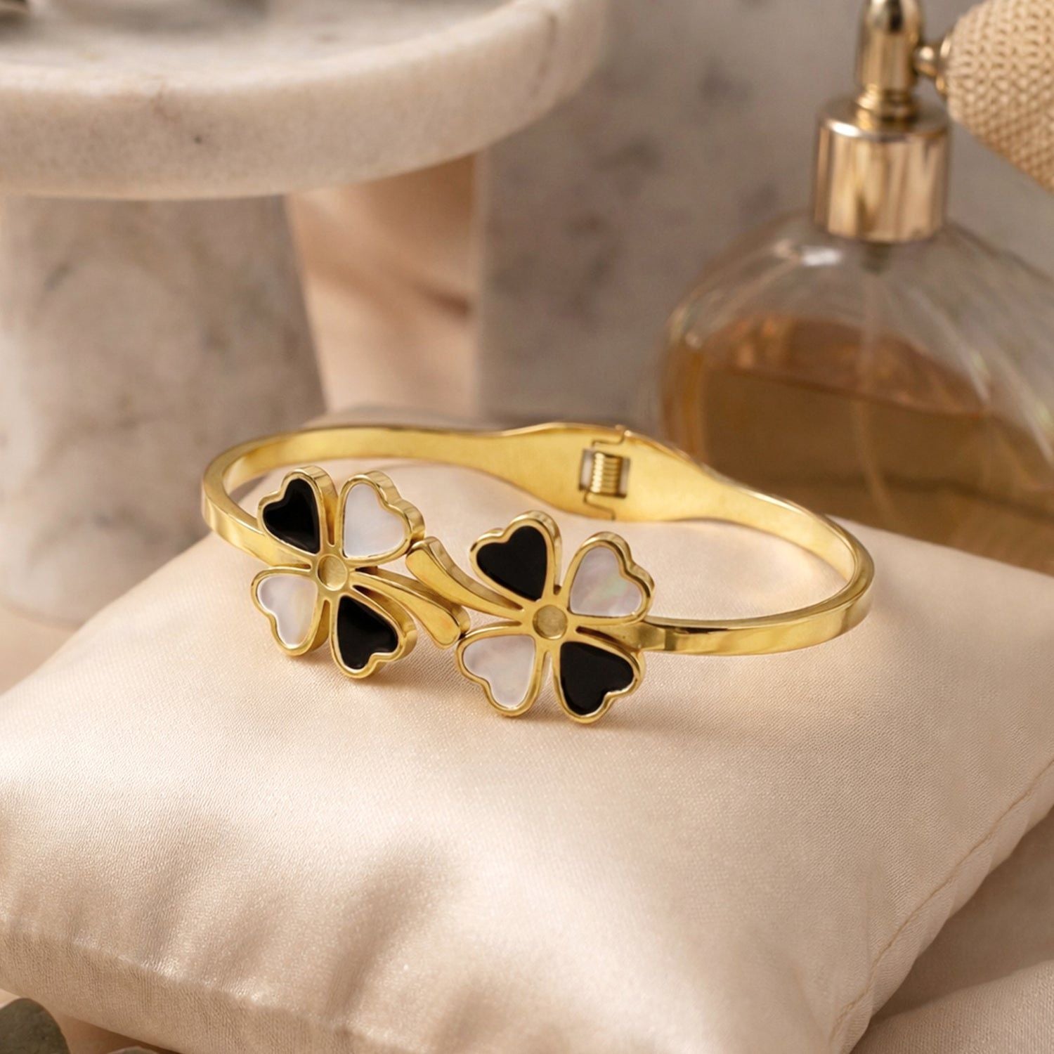 Black & White Floral Bangle