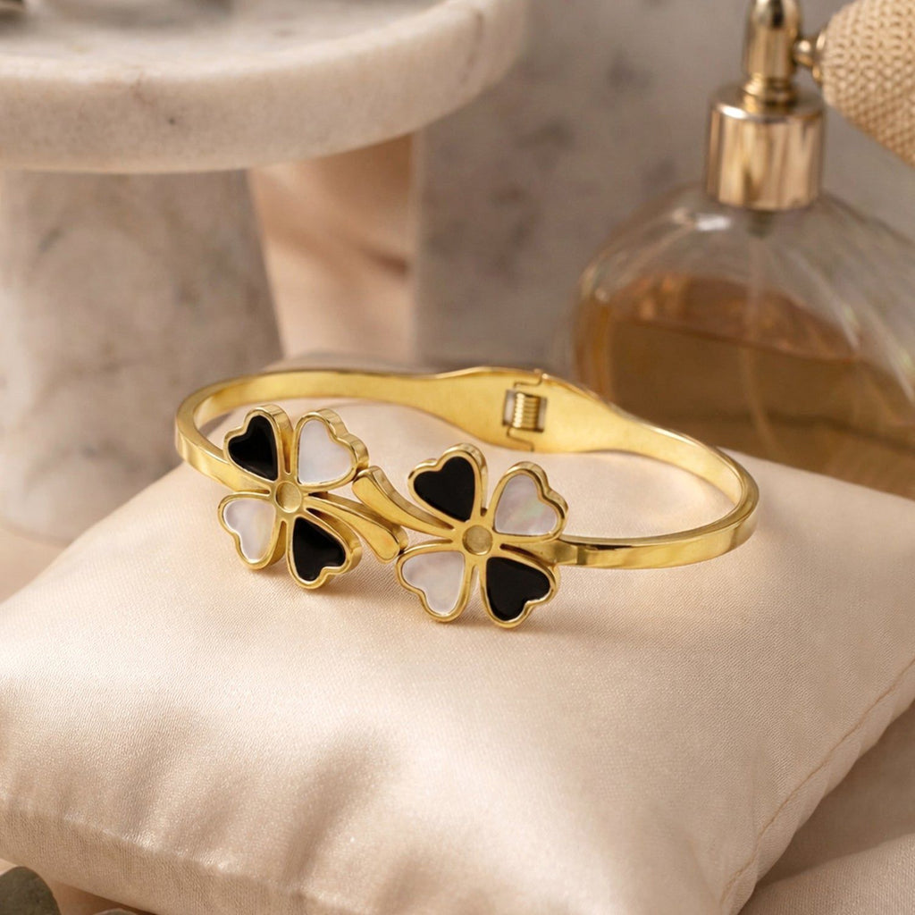 Black & White Floral Bangle