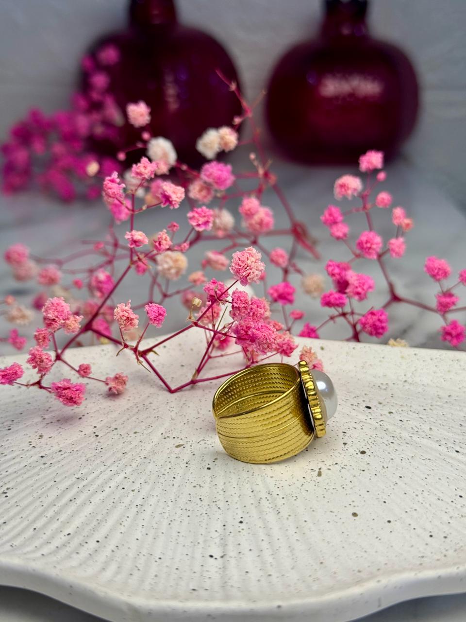 Pearl Cube Ring