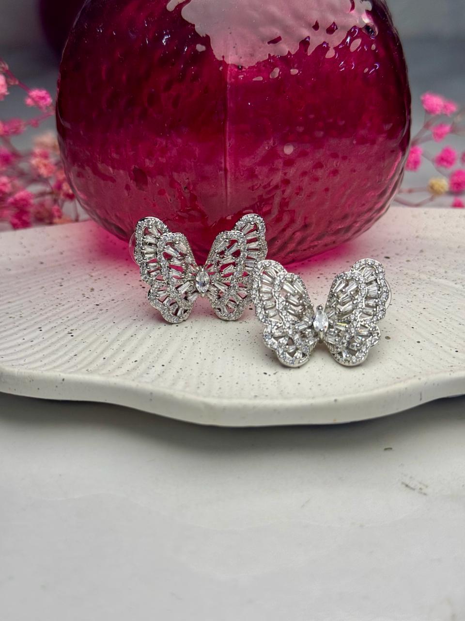 Crystal Wings Butterfly Studs