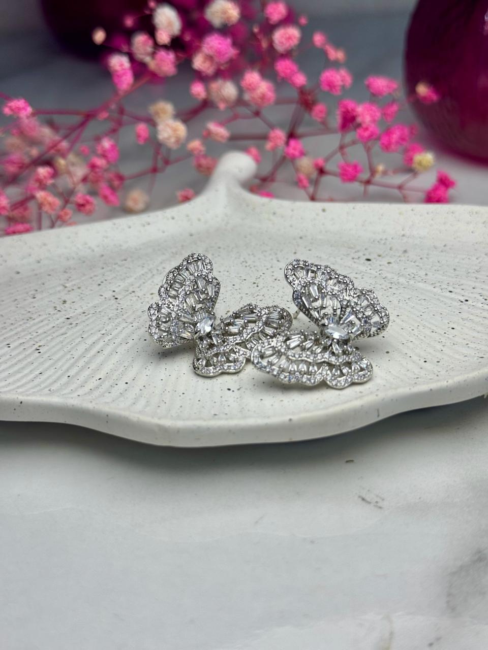 Crystal Wings Butterfly Studs