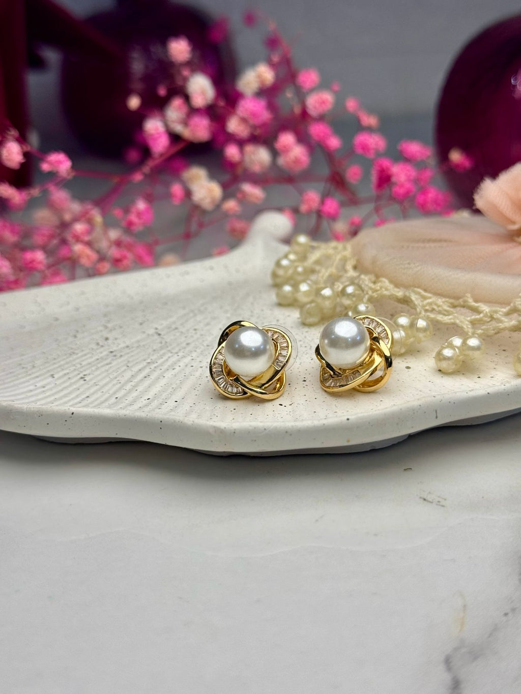 Seraphina Pearl Spiral Studs