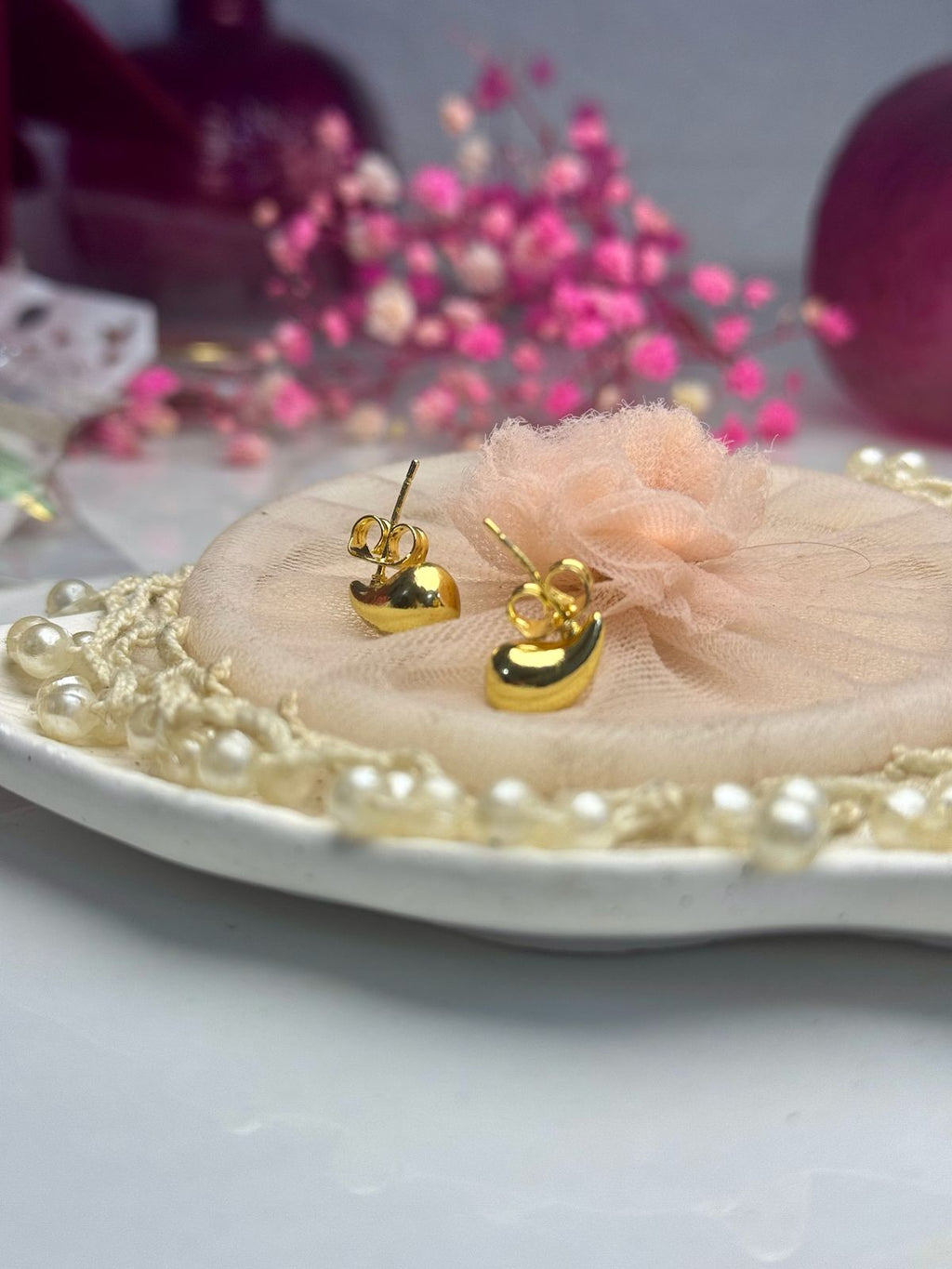 Gilded Dewdrop Sculptural Studs