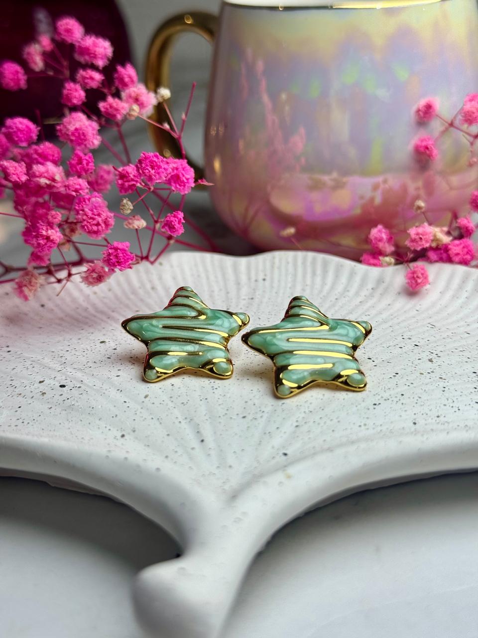 Celestia Mint Star Studs
