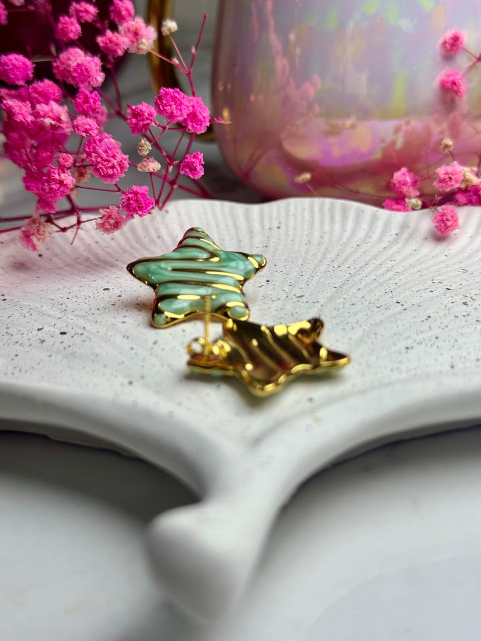 Celestia Mint Star Studs