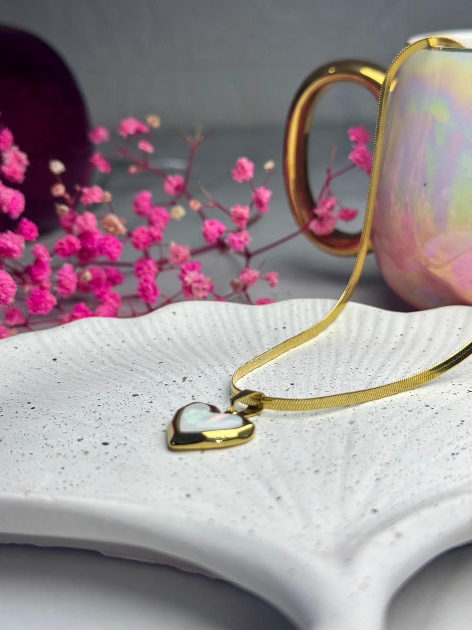 Luminous Heart Shell Pendant