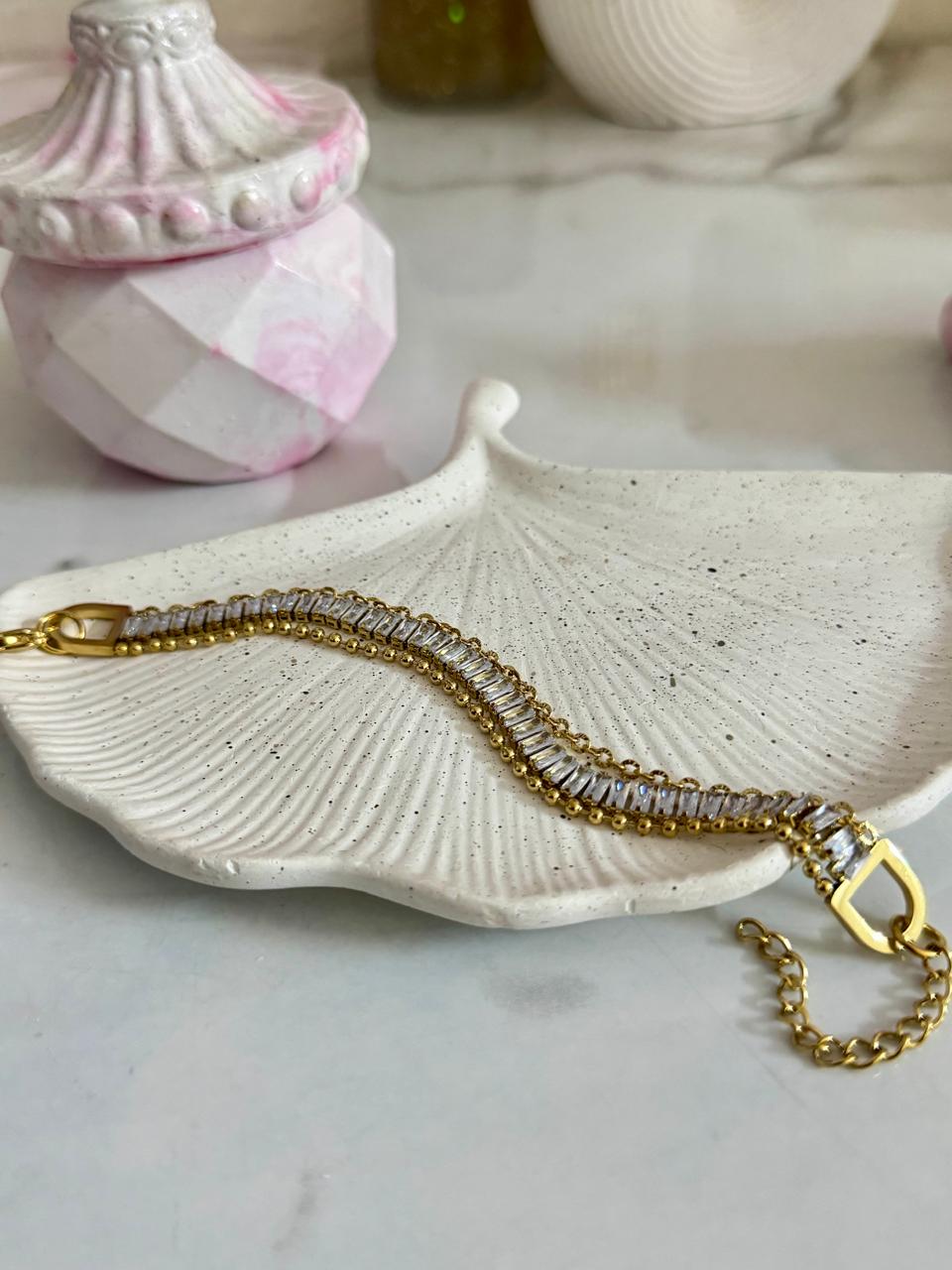 Gold & Crystal Bracelet