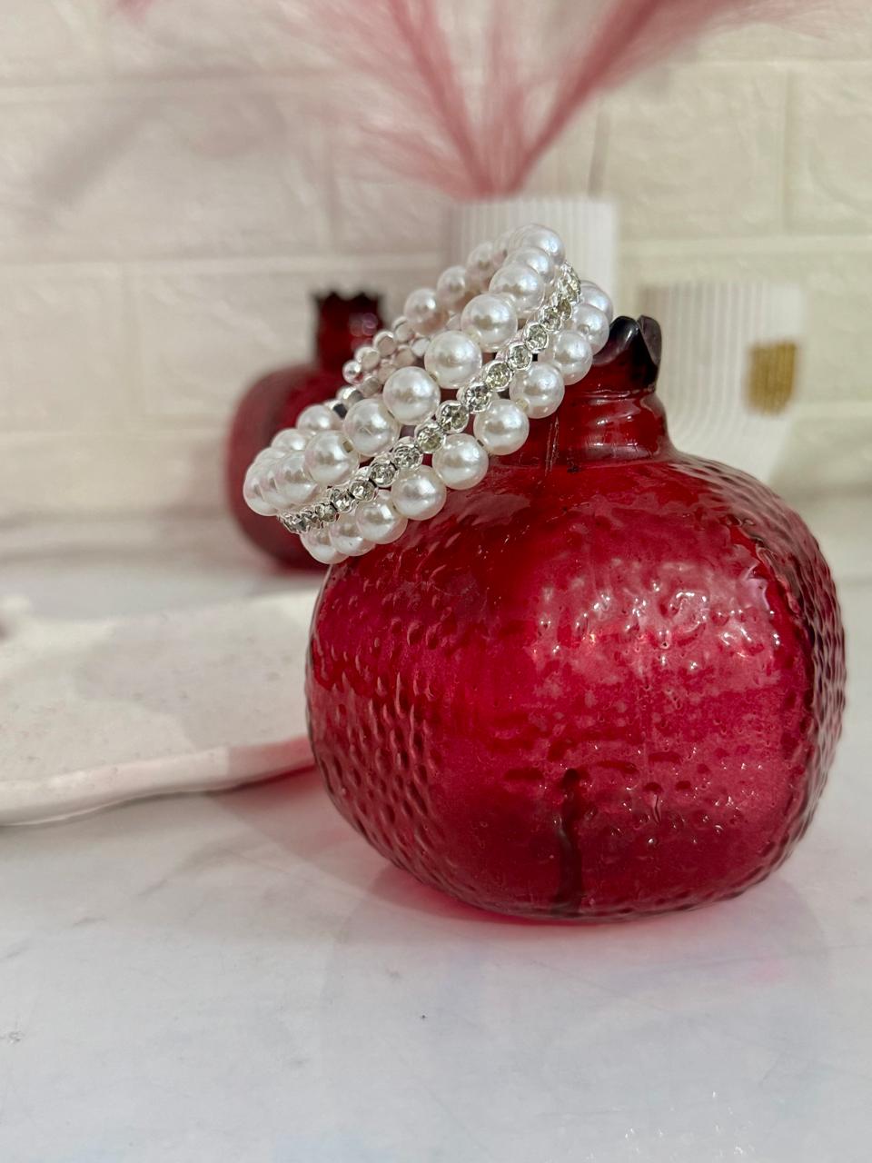 Pearls & Silver Flexible Bangle