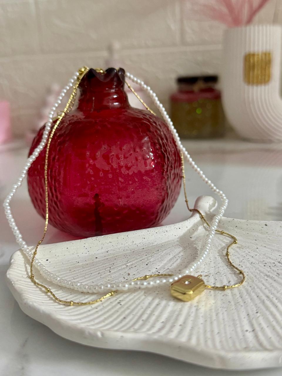 Layered Gold & Pearl Necklace