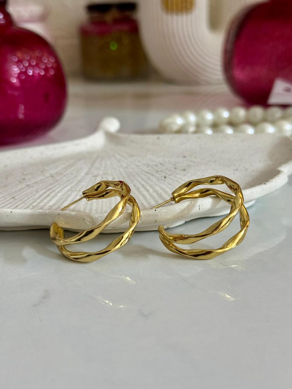 Power Gold Hoops