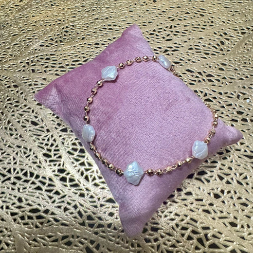 Shell & Beads Golden Anklet