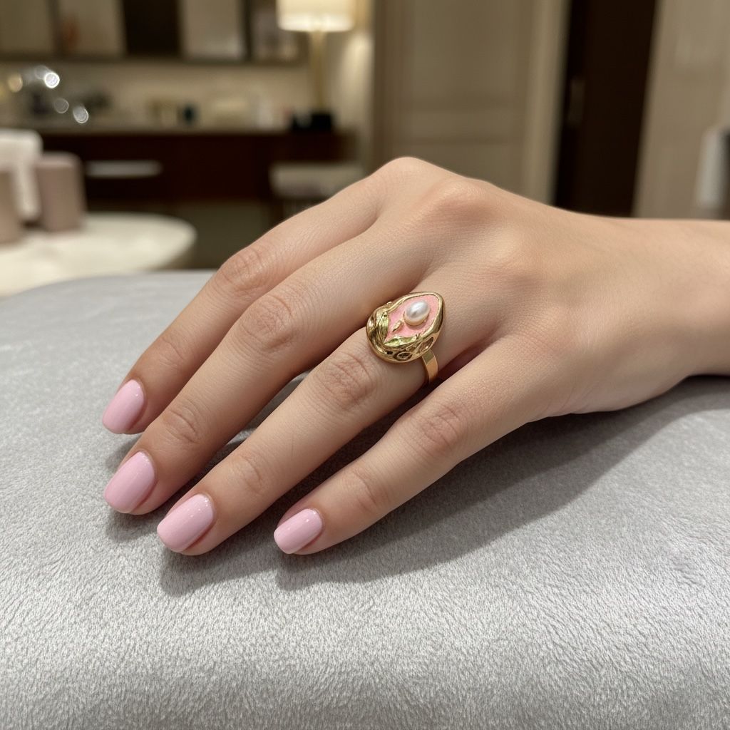 Petal Dewdrop Gilded Ring