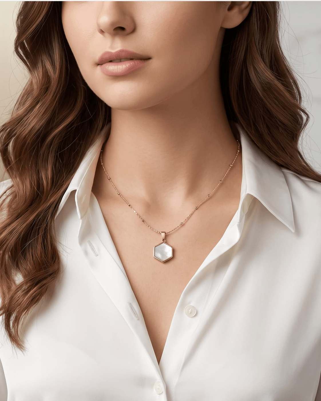 Modern Mosaic Hex Pendant