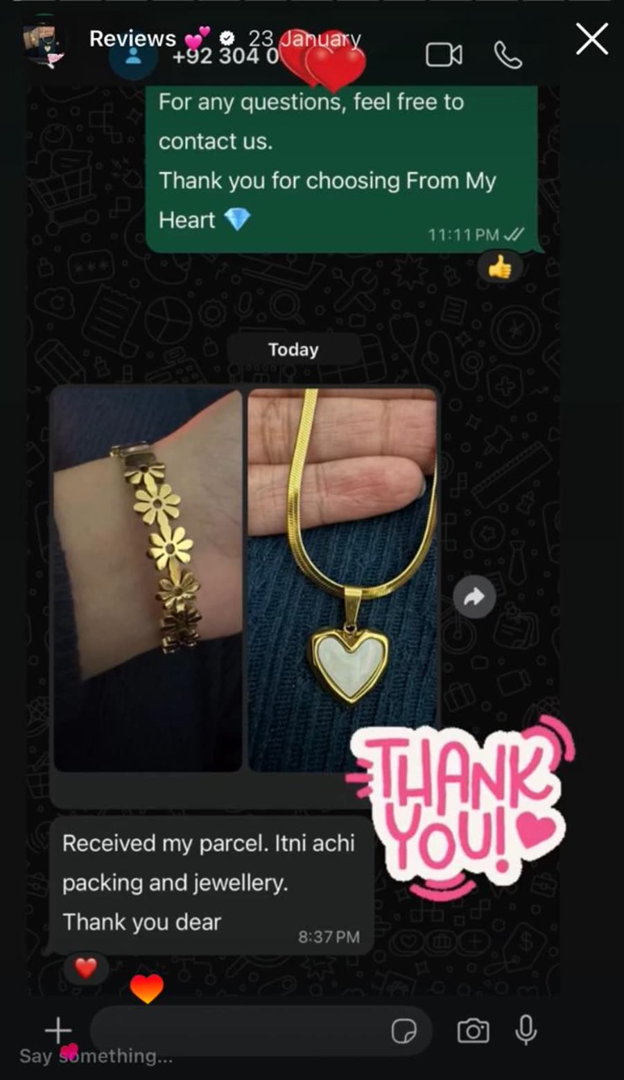 Customer recommends FROMYHEART to friends